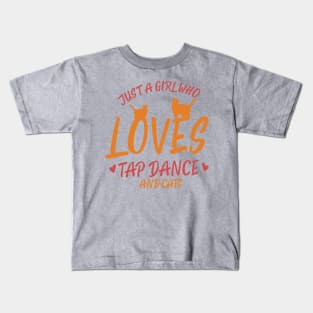 Tap Dancing Cat Loving Girl Kids T-Shirt